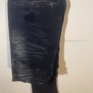 Mens distressed denim